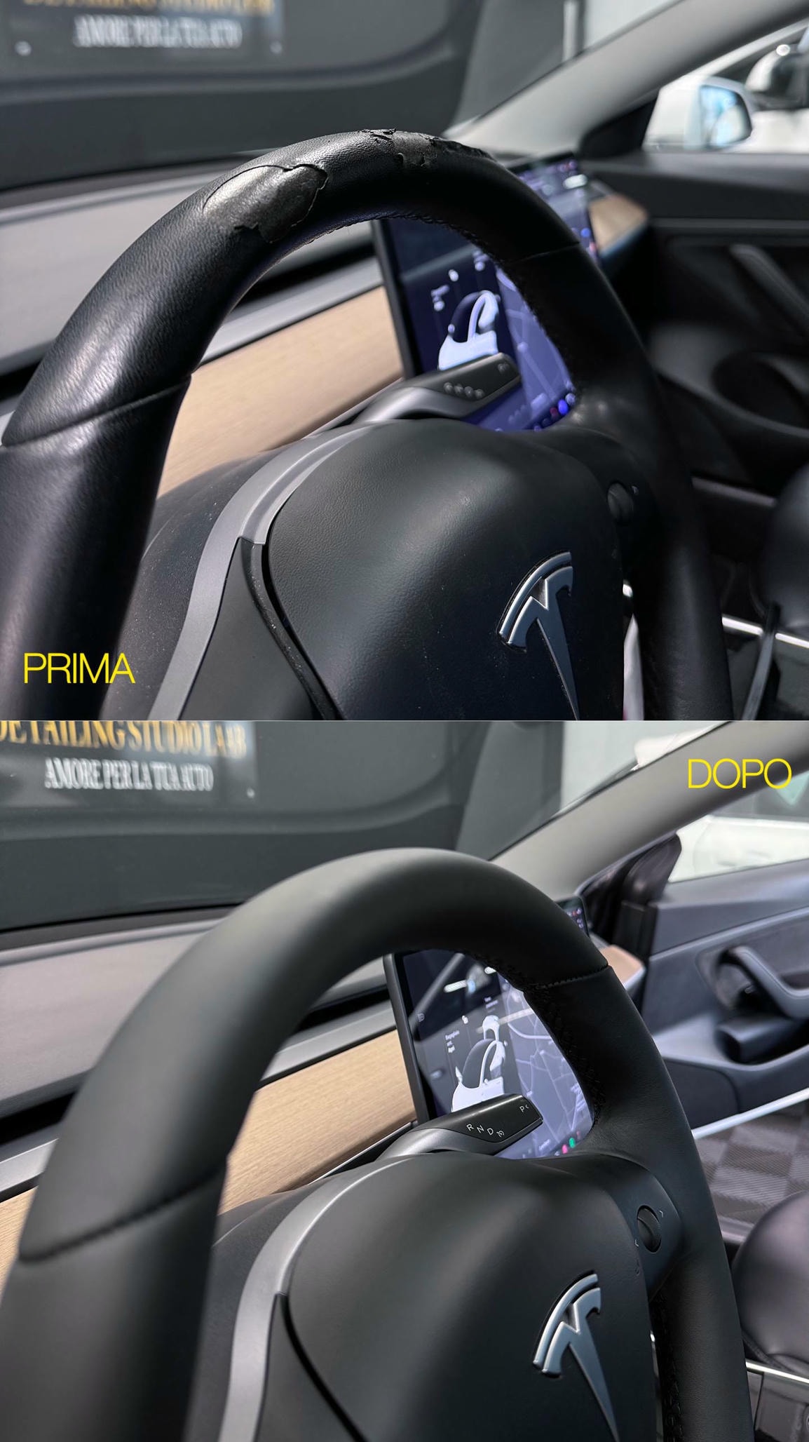 Tappezzeria - Volante Hyundai Prima e Dopo